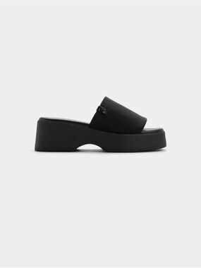 Aldo Black Yassu Womens Platform Slide Sandals